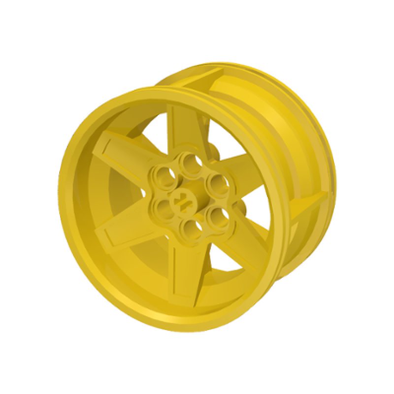 Wiel 56mm D. x 34mm Technic Racing Medium, 6 Pin gaten Yellow